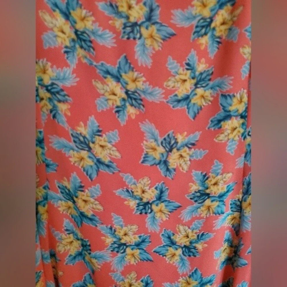 Hem &‎ Thread Floral Pink Dress Vacation Resort Wear Y2K Boho Size Large